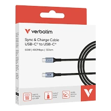 VERBATIM Sync & Charge USB‑C to USB‑C 60W (120 cm)