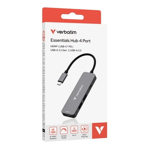 Verbatim USB-C Essentials Multiport Hub – 4 Ports