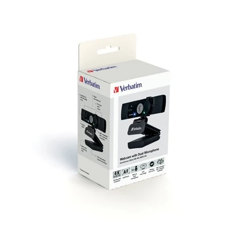 VERBATIM AWC-03 ULTRA HD 4K AUTOFOCUS WEBCAM WITH DUAL MICROPHONE