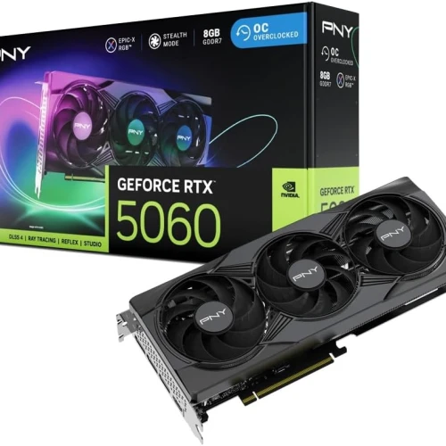 PNY GEFORCE RTX 5060 8GB TRIPLE FAN OVER CLOCKED ARGB GRAPHICS CARD