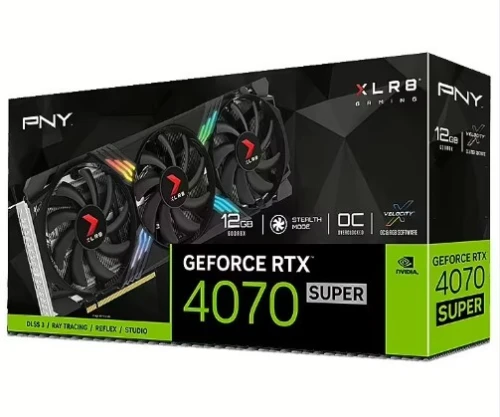 PNY GeForce RTX 4070 SUPER 12GB TF RGB OC VGA Card — XLR8 Gaming VERTO EPIC‑X Triple‑Fan