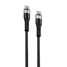 60W Type-C to Type-C Silicone Cable – Black, 1 Meter