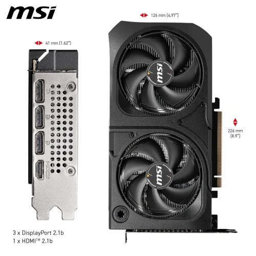 MSI GeForce RTX 5060 Ti 8G Shadow 2X Plus 8GB GDDR7 Graphics Card